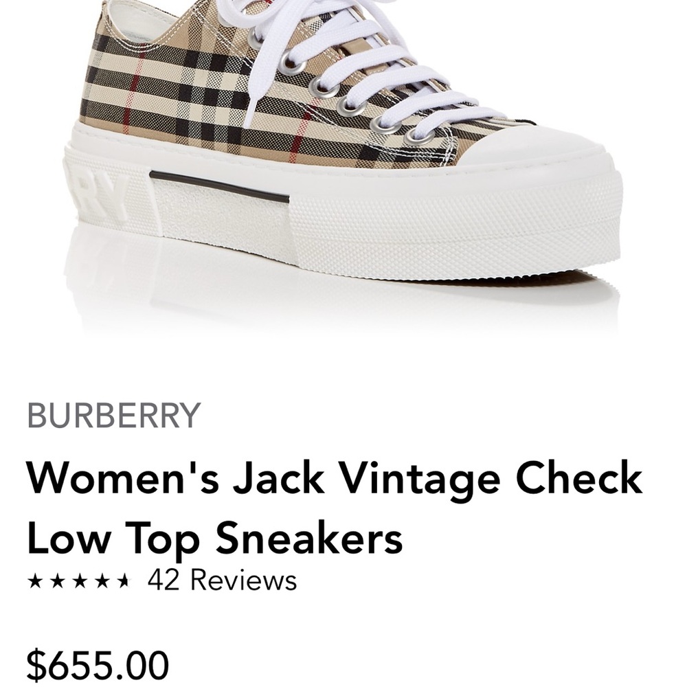 Burberry Checkered Canvas Sneakers - Picture 15 of 15